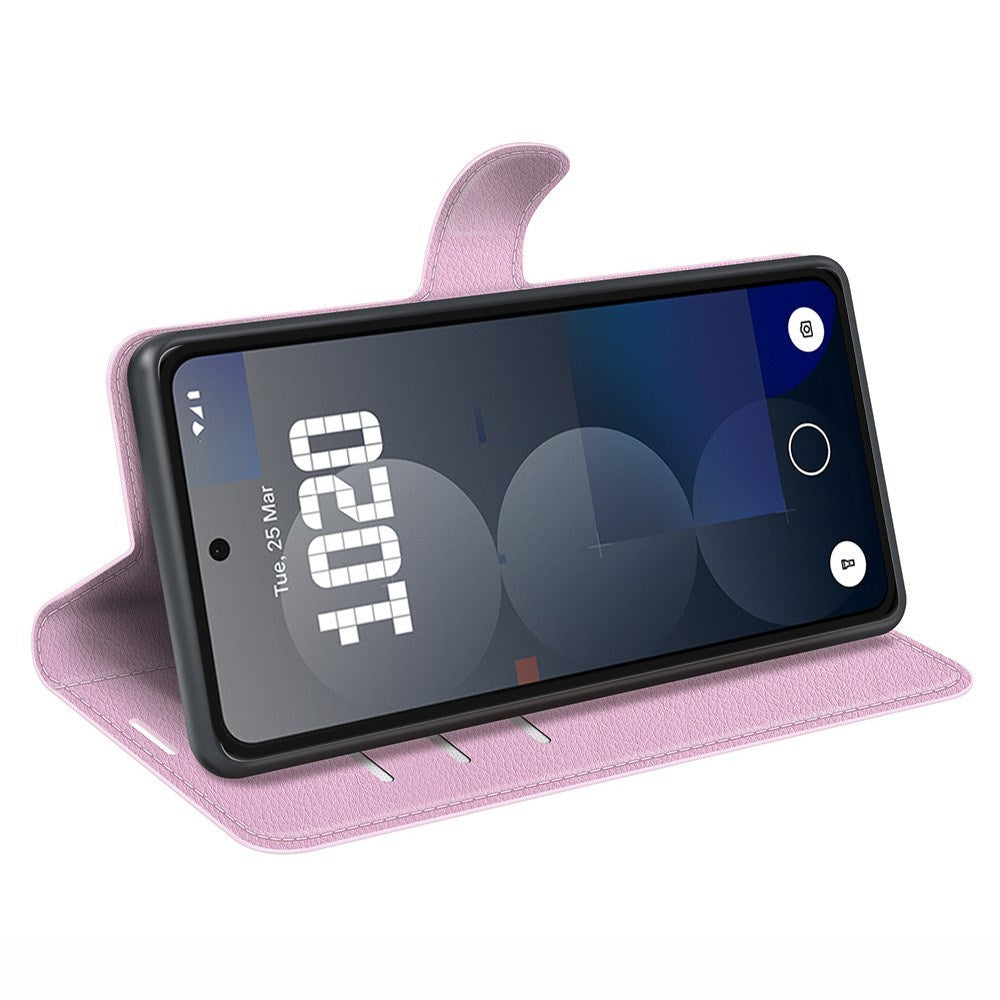 EIDERWOOD Nothing Phone (3a) Pro Kunstlæder Flip Cover m. Kortholder & Ståfunktion - Lyserød