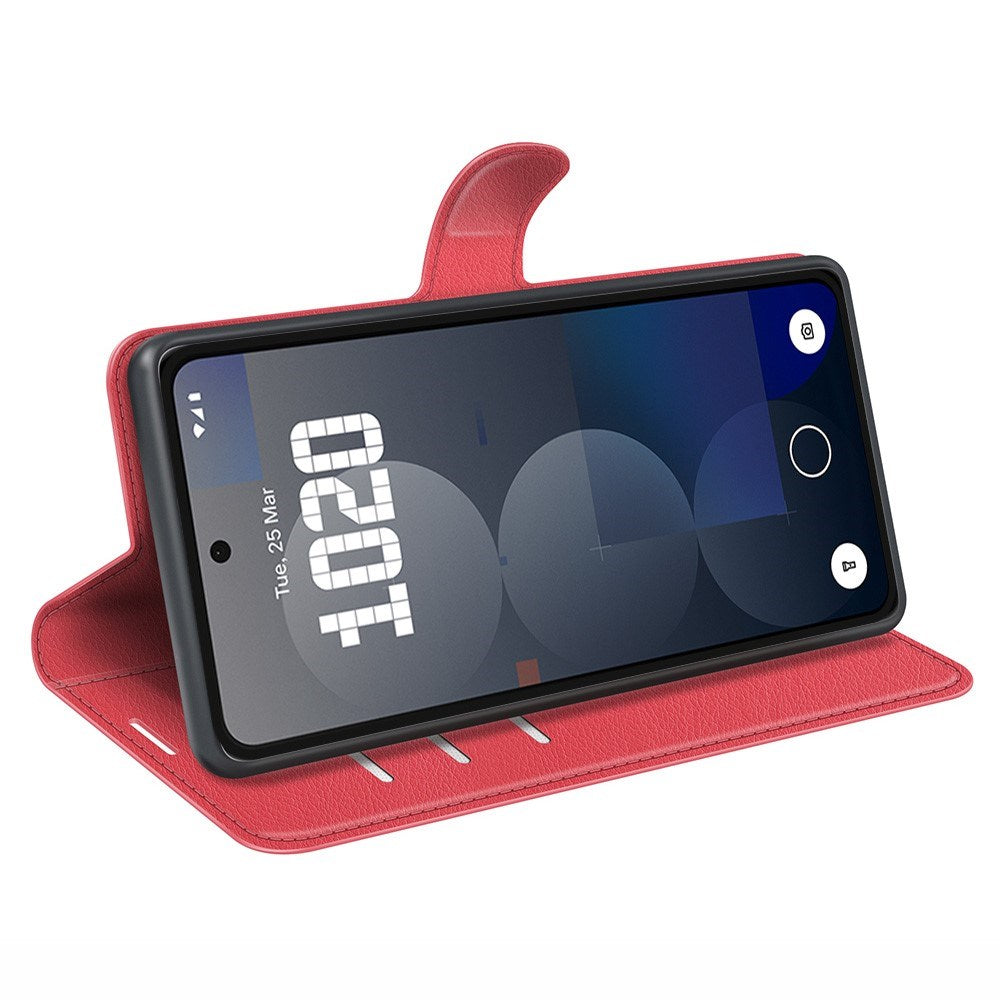 EIDERWOOD Nothing Phone (3a) Pro Kunstlæder Flip Cover m. Kortholder & Ståfunktion - Rød