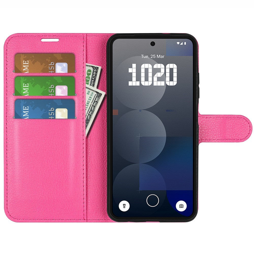 EIDERWOOD Nothing Phone (3a) Pro Kunstlæder Flip Cover m. Kortholder & Ståfunktion - Pink