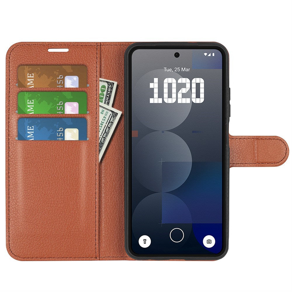 EIDERWOOD Nothing Phone (3a) Pro Kunstlæder Flip Cover m. Kortholder & Ståfunktion - Brun