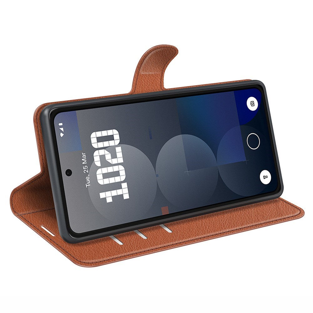 EIDERWOOD Nothing Phone (3a) Pro Kunstlæder Flip Cover m. Kortholder & Ståfunktion - Brun