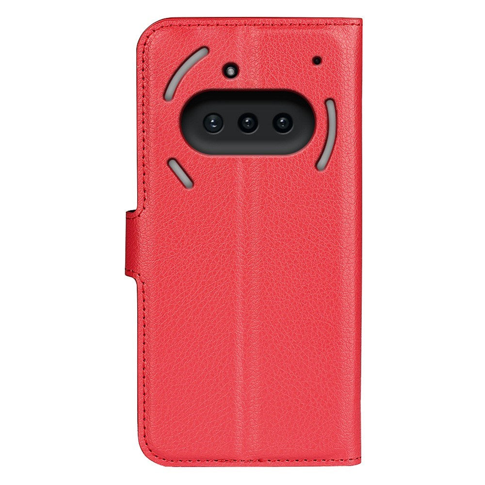 EIDERWOOD Nothing Phone (3a) Kunstlæder Flip Cover m. Kortholder & Ståfunktion - Rød