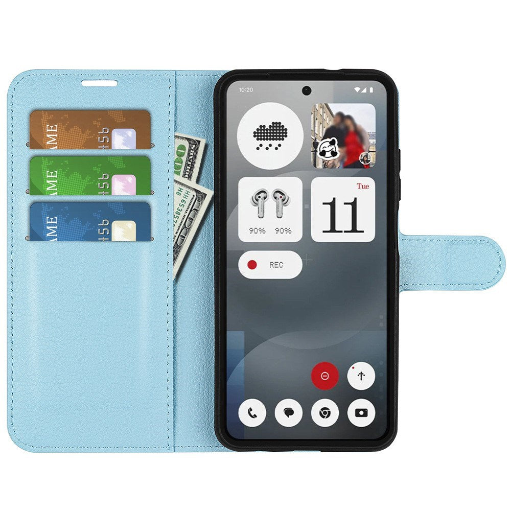 EIDERWOOD Nothing Phone (3a) Kunstlæder Flip Cover m. Kortholder & Ståfunktion - Blå