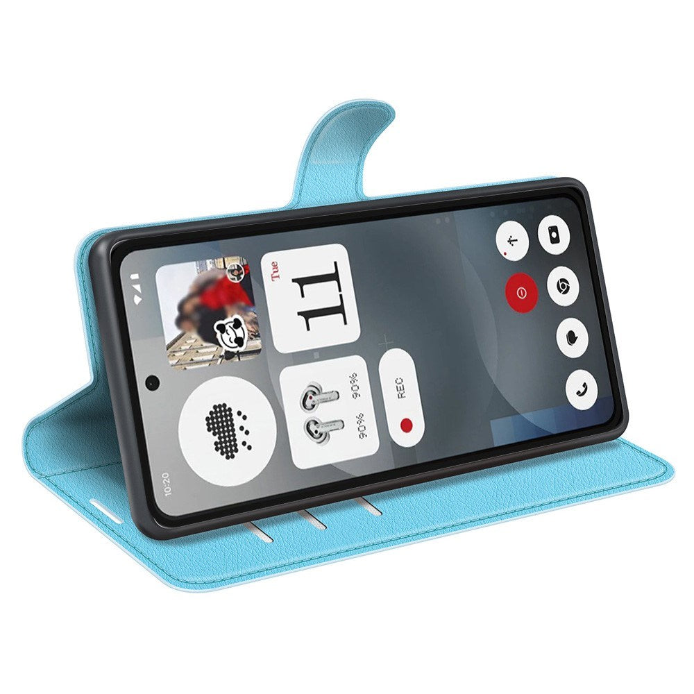 EIDERWOOD Nothing Phone (3a) Kunstlæder Flip Cover m. Kortholder & Ståfunktion - Blå