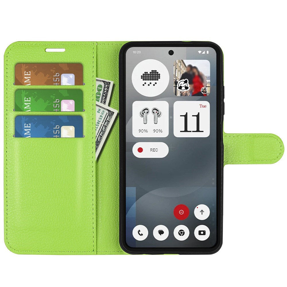 EIDERWOOD Nothing Phone (3a) Kunstlæder Flip Cover m. Kortholder & Ståfunktion - Grøn