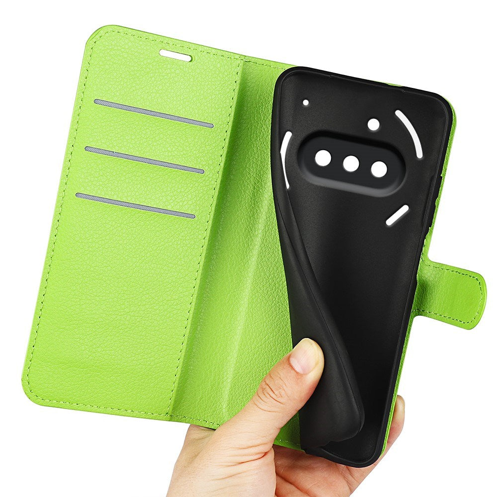 EIDERWOOD Nothing Phone (3a) Kunstlæder Flip Cover m. Kortholder & Ståfunktion - Grøn