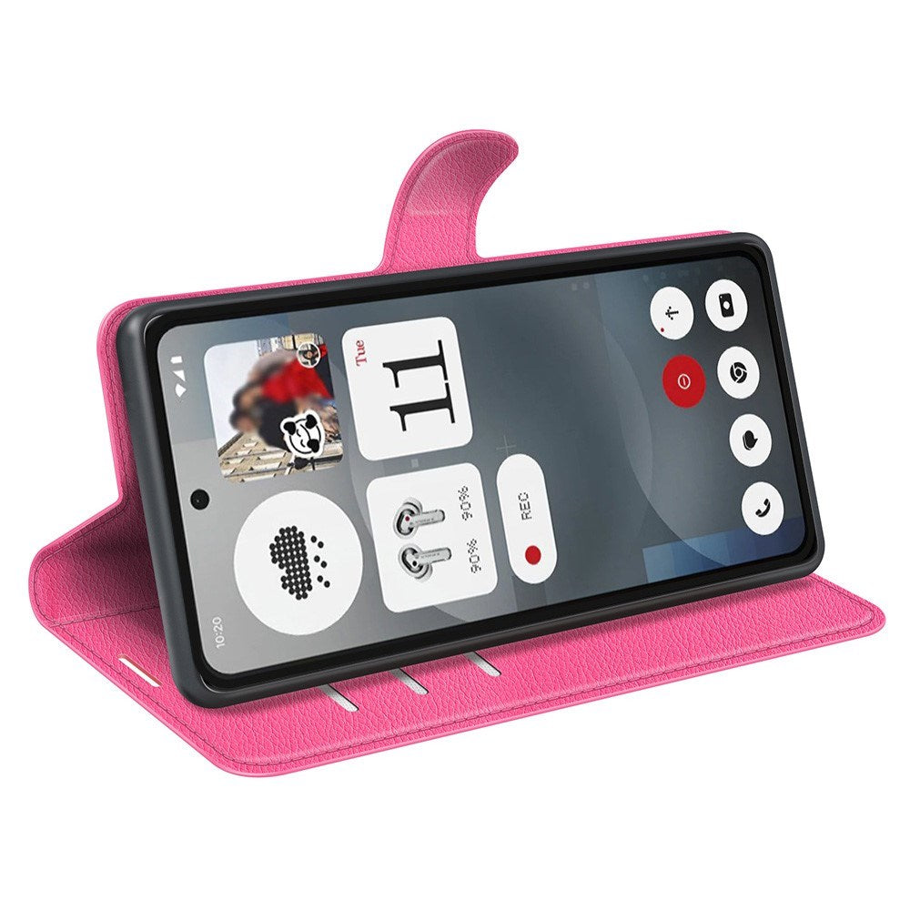 EIDERWOOD Nothing Phone (3a) Kunstlæder Flip Cover m. Kortholder & Ståfunktion - Pink