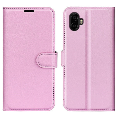EIDERWOOD Samsung Galaxy Xcover 7 Pro Kunstlæder Flip Cover m. Kortholder & Ståfunktion - Lyserød