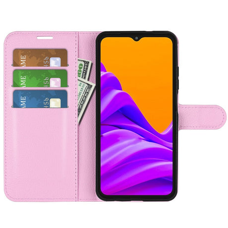 EIDERWOOD Samsung Galaxy Xcover 7 Pro Kunstlæder Flip Cover m. Kortholder & Ståfunktion - Lyserød