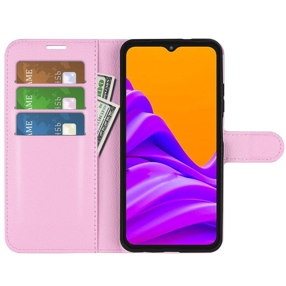 EIDERWOOD Samsung Galaxy Xcover 7 Pro Kunstlæder Flip Cover m. Kortholder & Ståfunktion - Lyserød