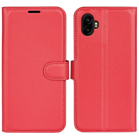 EIDERWOOD Samsung Galaxy Xcover 7 Pro Kunstlæder Flip Cover m. Kortholder & Ståfunktion - Rød