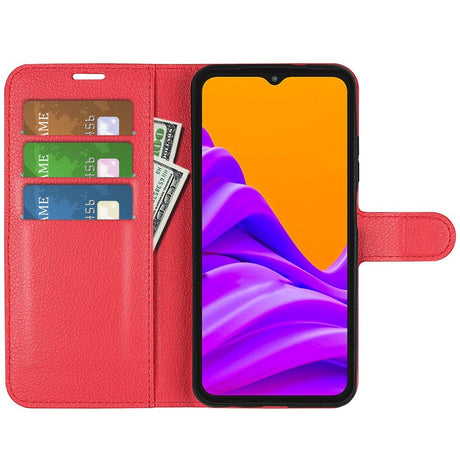 EIDERWOOD Samsung Galaxy Xcover 7 Pro Kunstlæder Flip Cover m. Kortholder & Ståfunktion - Rød