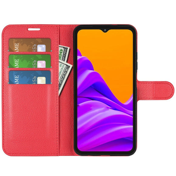 EIDERWOOD Samsung Galaxy Xcover 7 Pro Kunstlæder Flip Cover m. Kortholder & Ståfunktion - Rød
