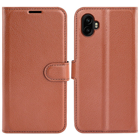 EIDERWOOD Samsung Galaxy Xcover 7 Pro Kunstlæder Flip Cover m. Kortholder & Ståfunktion - Brun