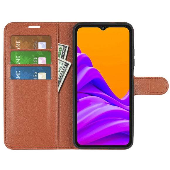 EIDERWOOD Samsung Galaxy Xcover 7 Pro Kunstlæder Flip Cover m. Kortholder & Ståfunktion - Brun