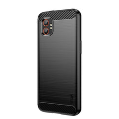 EIDERWOOD Samsung Galaxy Xcover 7 Pro Brushed Carbon Fiber Fleksibelt Plastik Cover - Sort