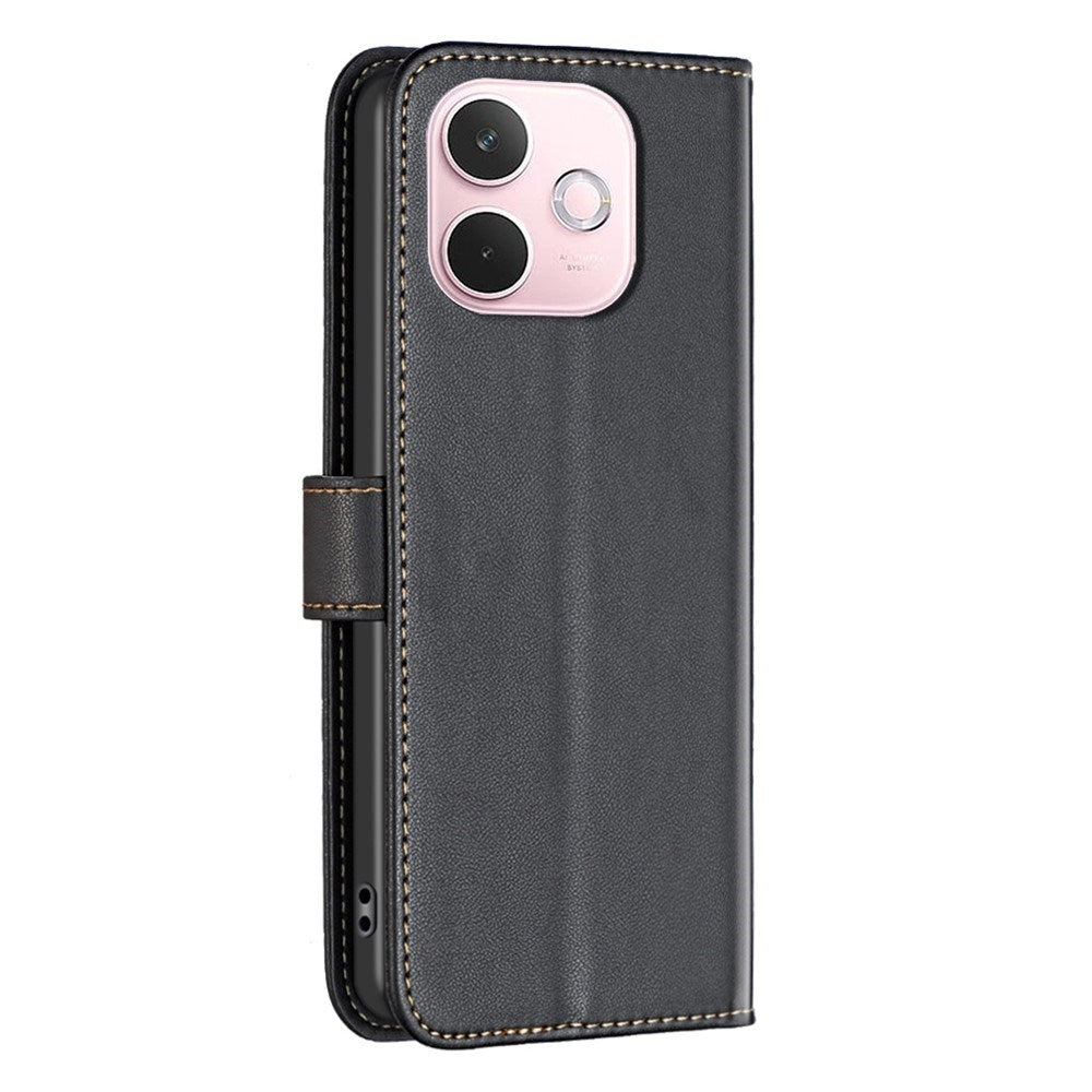 OPPO A5 Pro (4G / 5G) BINFEN Kunstlæder Flip Cover med Kortholder og Ståfunktion - Sort
