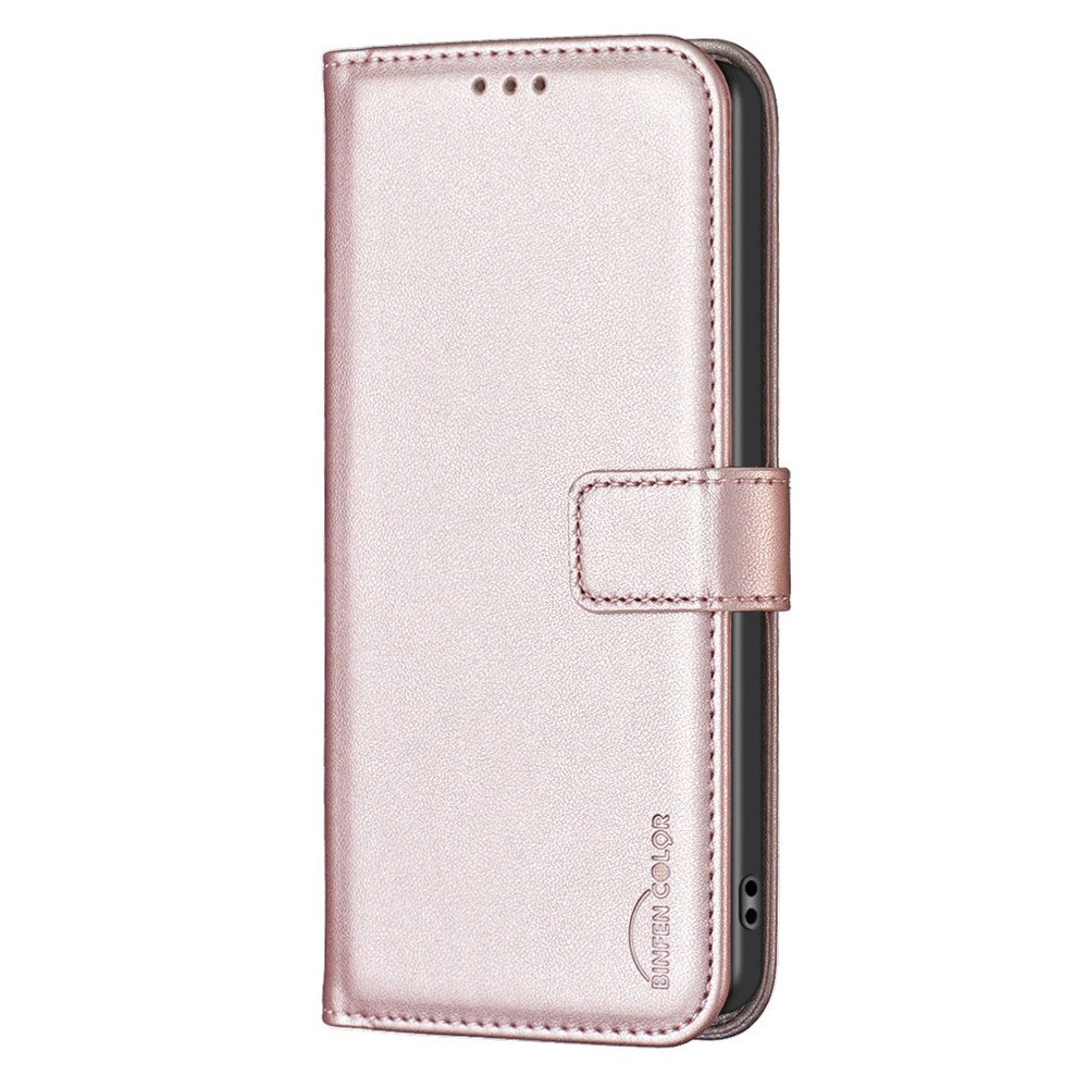 OPPO A5 Pro (4G / 5G) BINFEN Kunstlæder Flip Cover med Kortholder og Ståfunktion - Rose Gold