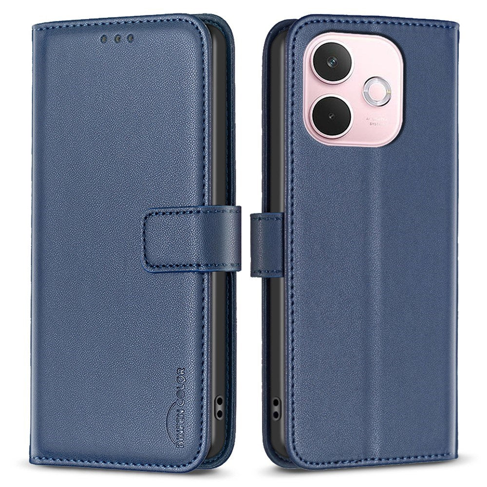 OPPO A5 Pro (4G / 5G) BINFEN Kunstlæder Flip Cover med Kortholder og Ståfunktion - Blå