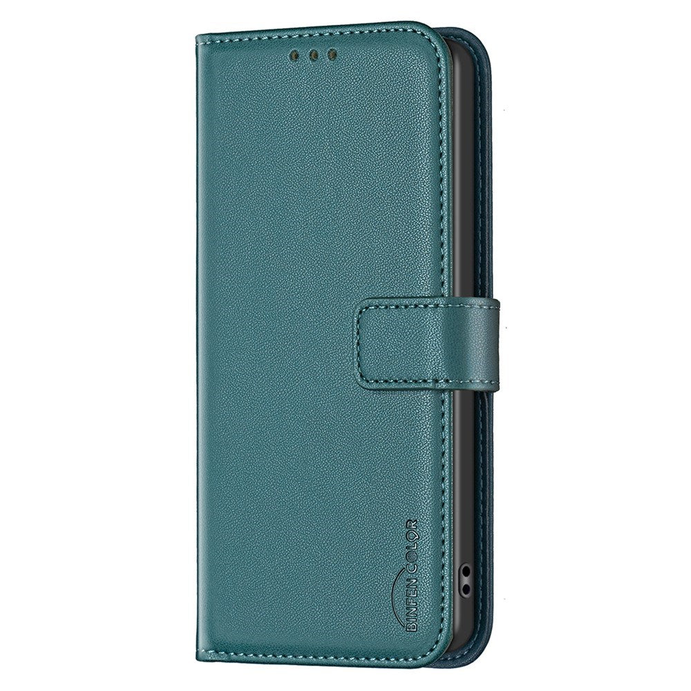 OPPO A5 Pro (4G / 5G) BINFEN Kunstlæder Flip Cover med Kortholder og Ståfunktion - Grøn