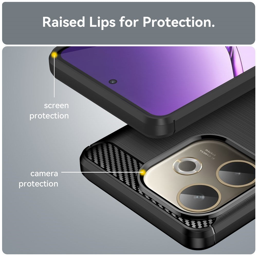 OPPO A5 Pro (4G / 5G) EIDERWOOD Brushed Carbon Fiber Cover - Sort