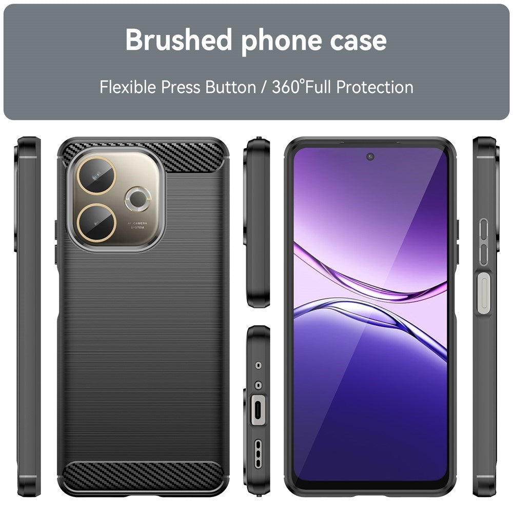OPPO A5 Pro (4G / 5G) EIDERWOOD Brushed Carbon Fiber Cover - Sort