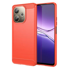Oppo A5 Pro (4G / 5G) EIDERWOOD Brushed Carbon Fiber Cover - Rød