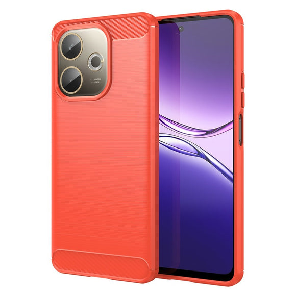 OPPO A5 Pro (4G / 5G) EIDERWOOD Brushed Carbon Fiber Cover - Rød