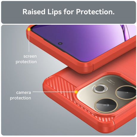 OPPO A5 Pro (4G / 5G) EIDERWOOD Brushed Carbon Fiber Cover - Rød