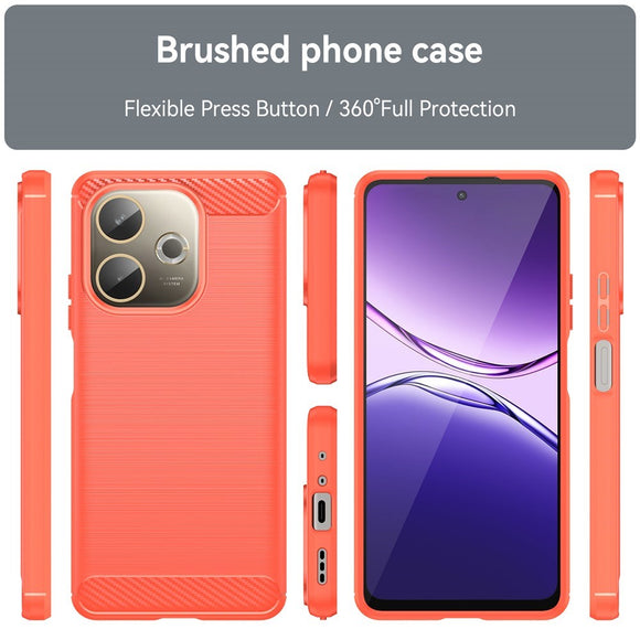 OPPO A5 Pro (4G / 5G) EIDERWOOD Brushed Carbon Fiber Cover - Rød