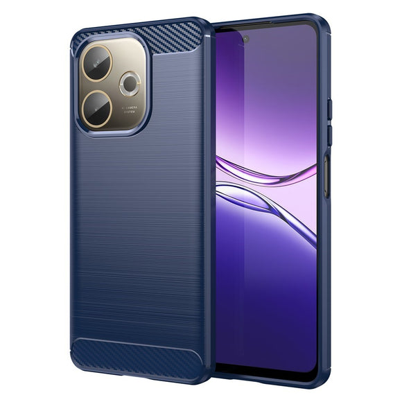 OPPO A5 Pro (4G / 5G) EIDERWOOD Brushed Carbon Fiber Cover - Blå