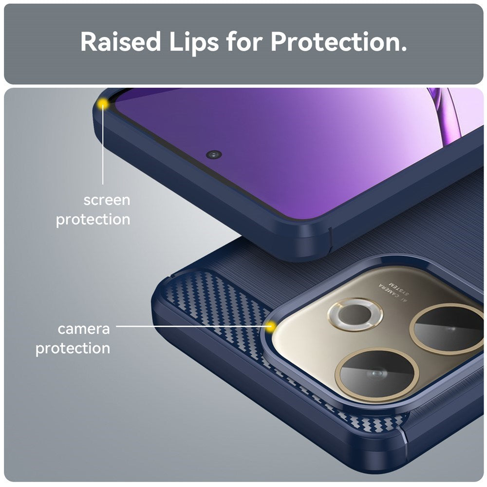 OPPO A5 Pro (4G / 5G) EIDERWOOD Brushed Carbon Fiber Cover - Blå