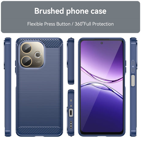 OPPO A5 Pro (4G / 5G) EIDERWOOD Brushed Carbon Fiber Cover - Blå