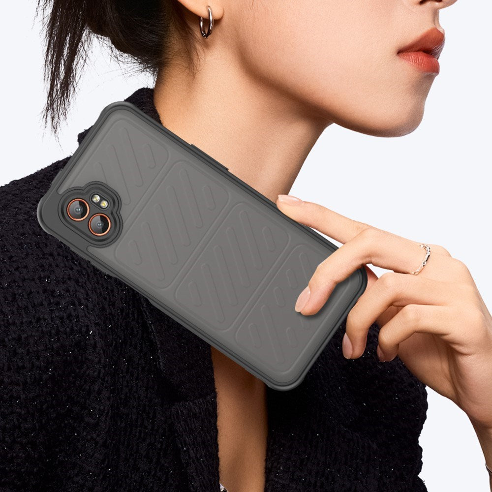 EIDERWOOD Samsung Galaxy Xcover 7 Pro Hybrid Plastik Cover m. Mat Bagside - Gennemsigtig / Sort