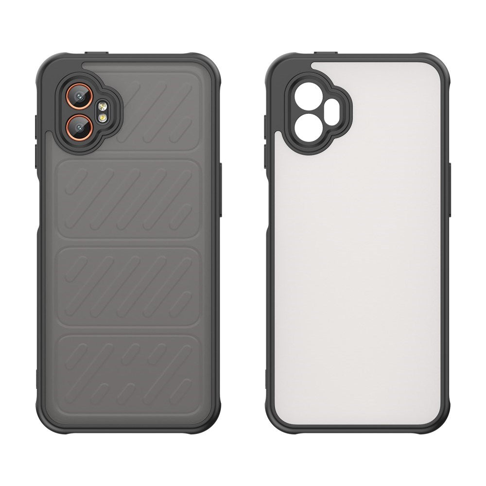 EIDERWOOD Samsung Galaxy Xcover 7 Pro Hybrid Plastik Cover m. Mat Bagside - Gennemsigtig / Sort