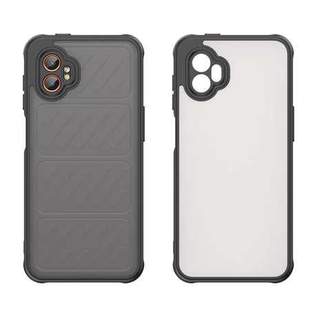 EIDERWOOD Samsung Galaxy Xcover 7 Pro Hybrid Plastik Cover m. Mat Bagside - Gennemsigtig / Sort