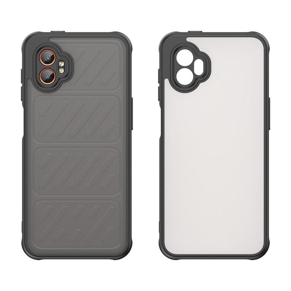 EIDERWOOD Samsung Galaxy Xcover 7 Pro Hybrid Plastik Cover m. Mat Bagside - Gennemsigtig / Sort