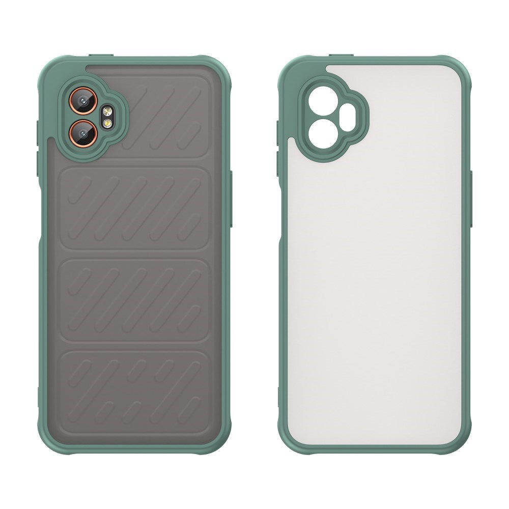 EIDERWOOD Samsung Galaxy Xcover 7 Pro Hybrid Plastik Cover m. Mat Bagside - Gennemsigtig / Grøn