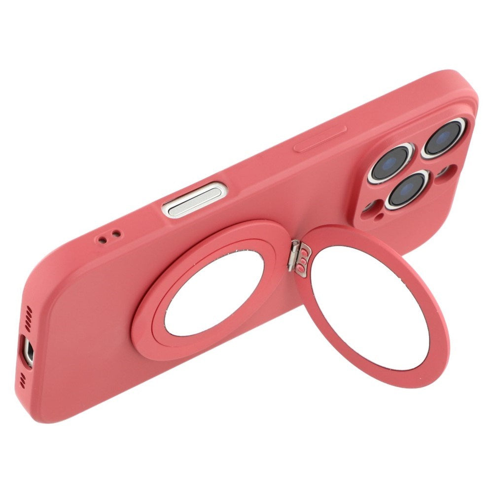 EIDERWOOD iPhone 16 Pro Hybrid Cover inkl. Kickstand m. Spejl - Koralrød