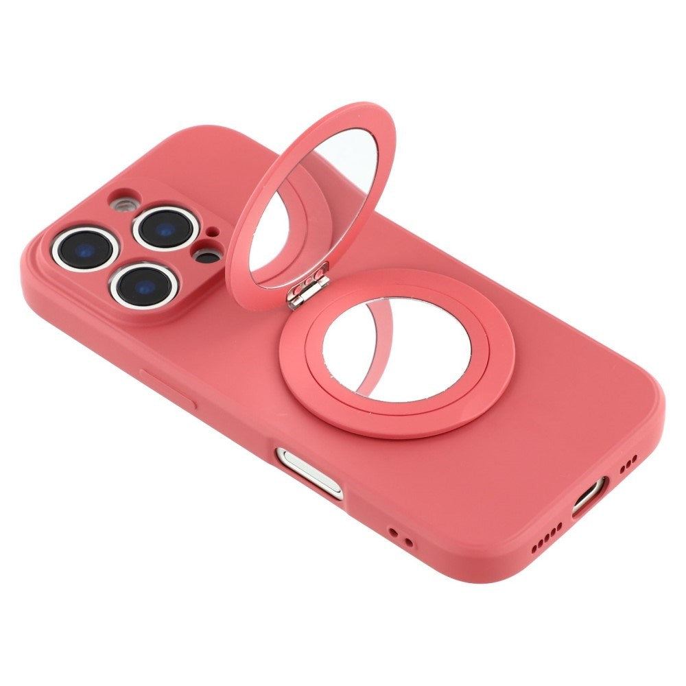 EIDERWOOD iPhone 16 Pro Hybrid Cover inkl. Kickstand m. Spejl - Koralrød