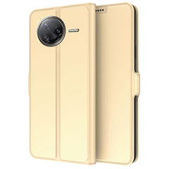 Xiaomi Poco F7 Ultra EIDERWOOD Kunstlæder Flip Cover m. Kortholder & Ståfunktion - Guld