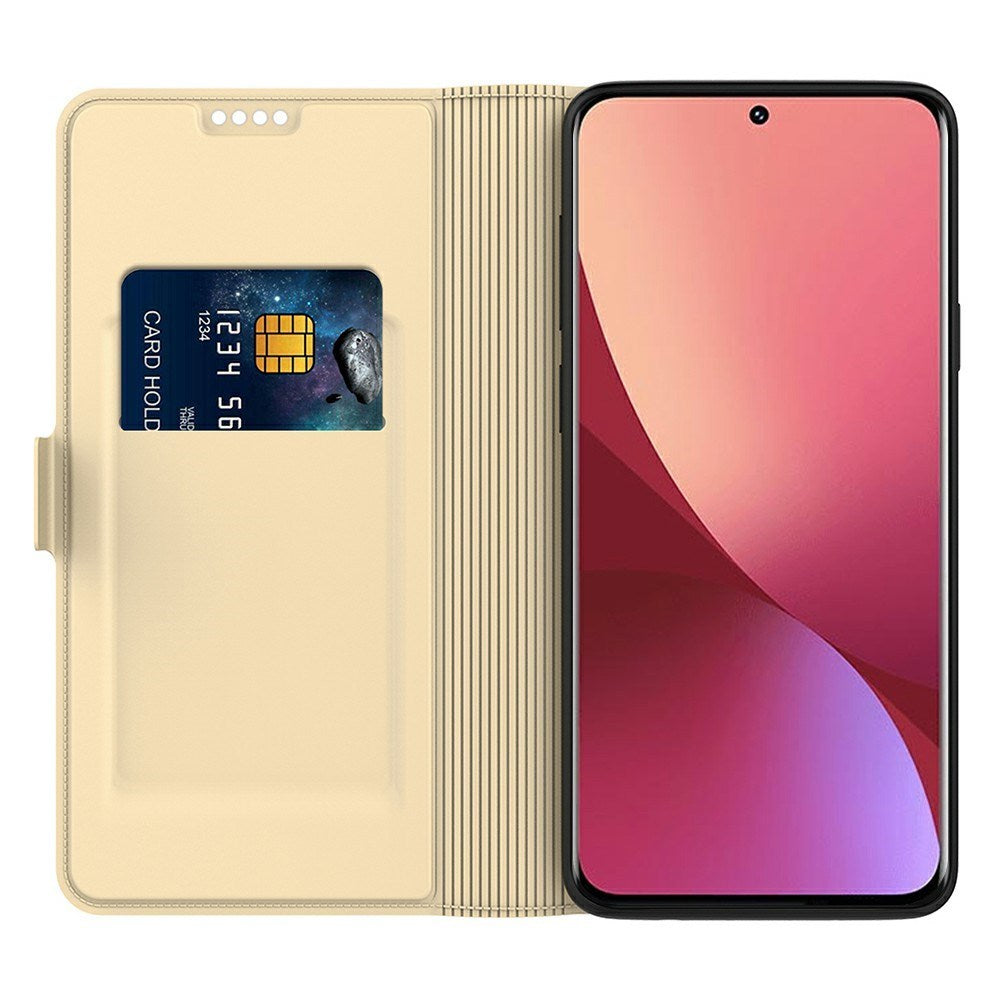 Xiaomi Poco F7 Ultra EIDERWOOD Kunstlæder Flip Cover m. Kortholder & Ståfunktion - Guld