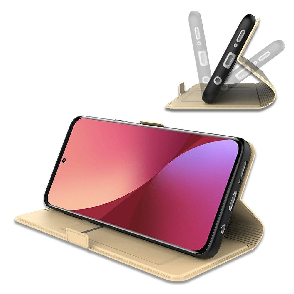 Xiaomi Poco F7 Ultra EIDERWOOD Kunstlæder Flip Cover m. Kortholder & Ståfunktion - Guld