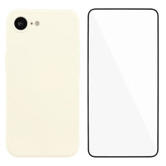 iPhone 16e Beskyttelsessæt m. Fleksibelt Plastik Cover & Skærmbeskyttelsesglas - Hvid