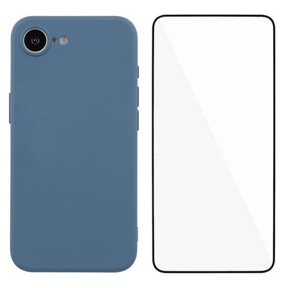 iPhone 17e / 16e Beskyttelsessæt m. Fleksibelt Plastik Cover & Skærmbeskyttelsesglas - Blå