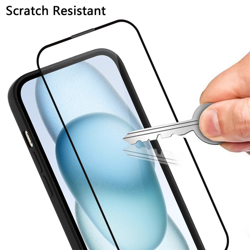 iPhone 17e / 16e Beskyttelsessæt m. Fleksibelt Plastik Cover & Skærmbeskyttelsesglas - Sort