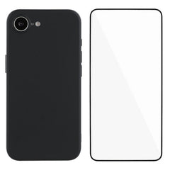iPhone 16e Beskyttelsessæt m. Fleksibelt Plastik Cover & Skærmbeskyttelsesglas - Sort