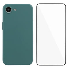 iPhone 16e Beskyttelsessæt m. Fleksibelt Plastik Cover & Skærmbeskyttelsesglas - Grøn