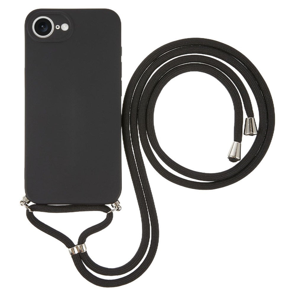 iPhone 17e / 16e EIDERWOOD Foret Fleksibelt Plast Cover m. Strop - Sort