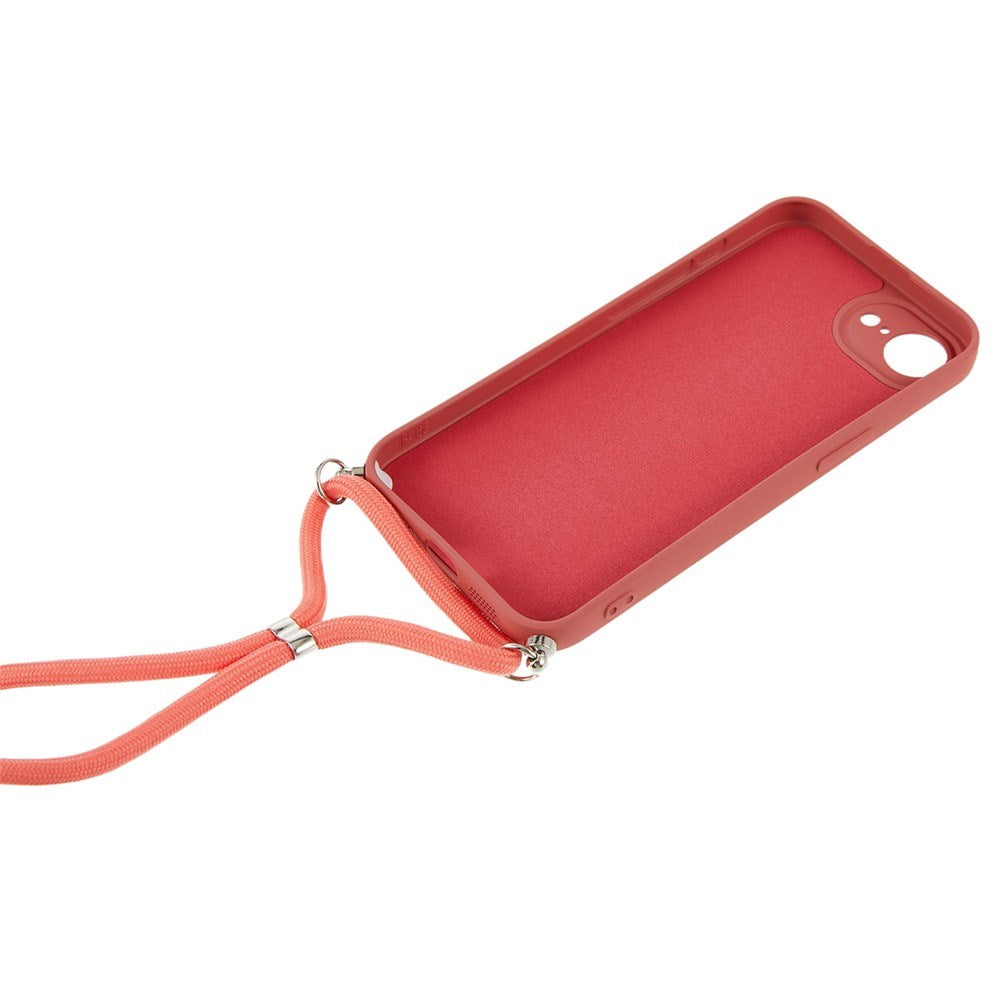 iPhone 17e / 16e EIDERWOOD Foret Fleksibelt Plast Cover m. Strop - Mørkerød